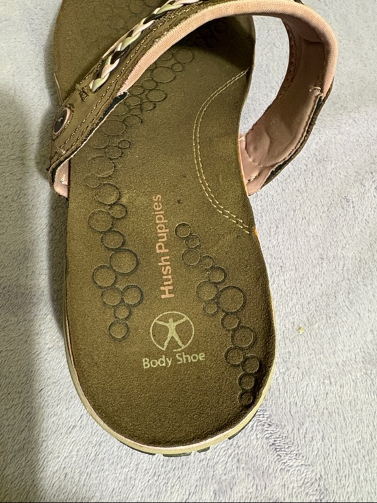 Hush Puppies Brown and Pink Braided Thong Sandals - Picture 4 of 9